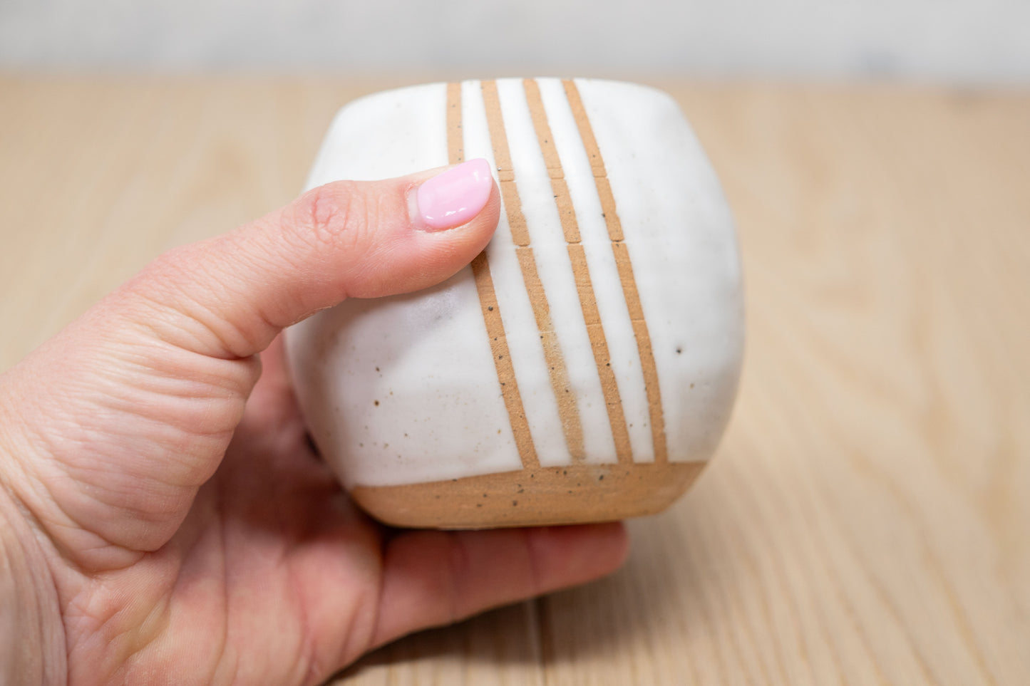 White striped tumbler