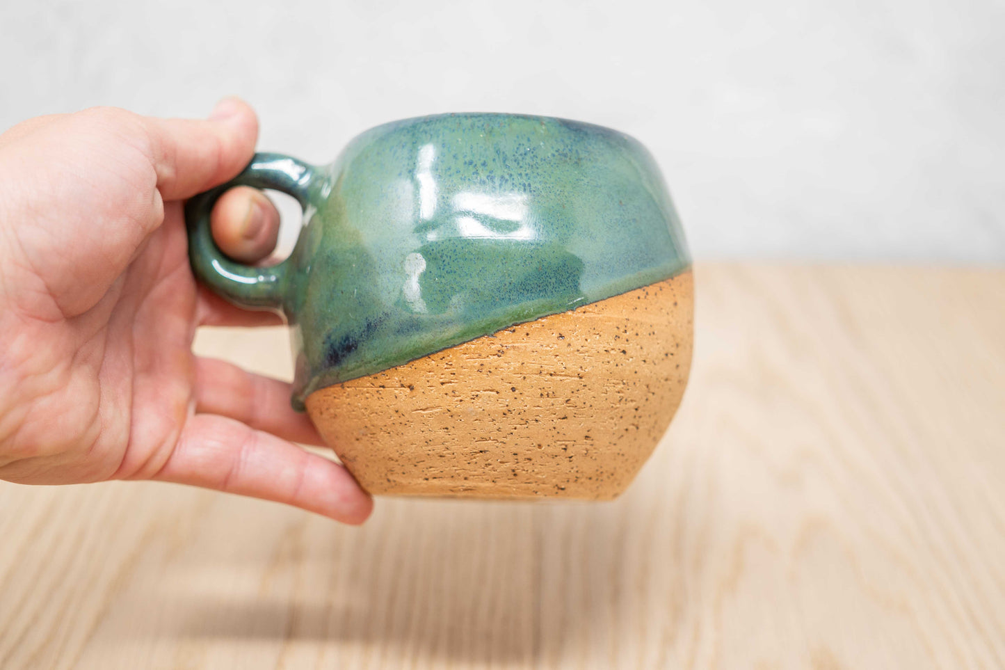 Green and blue mug