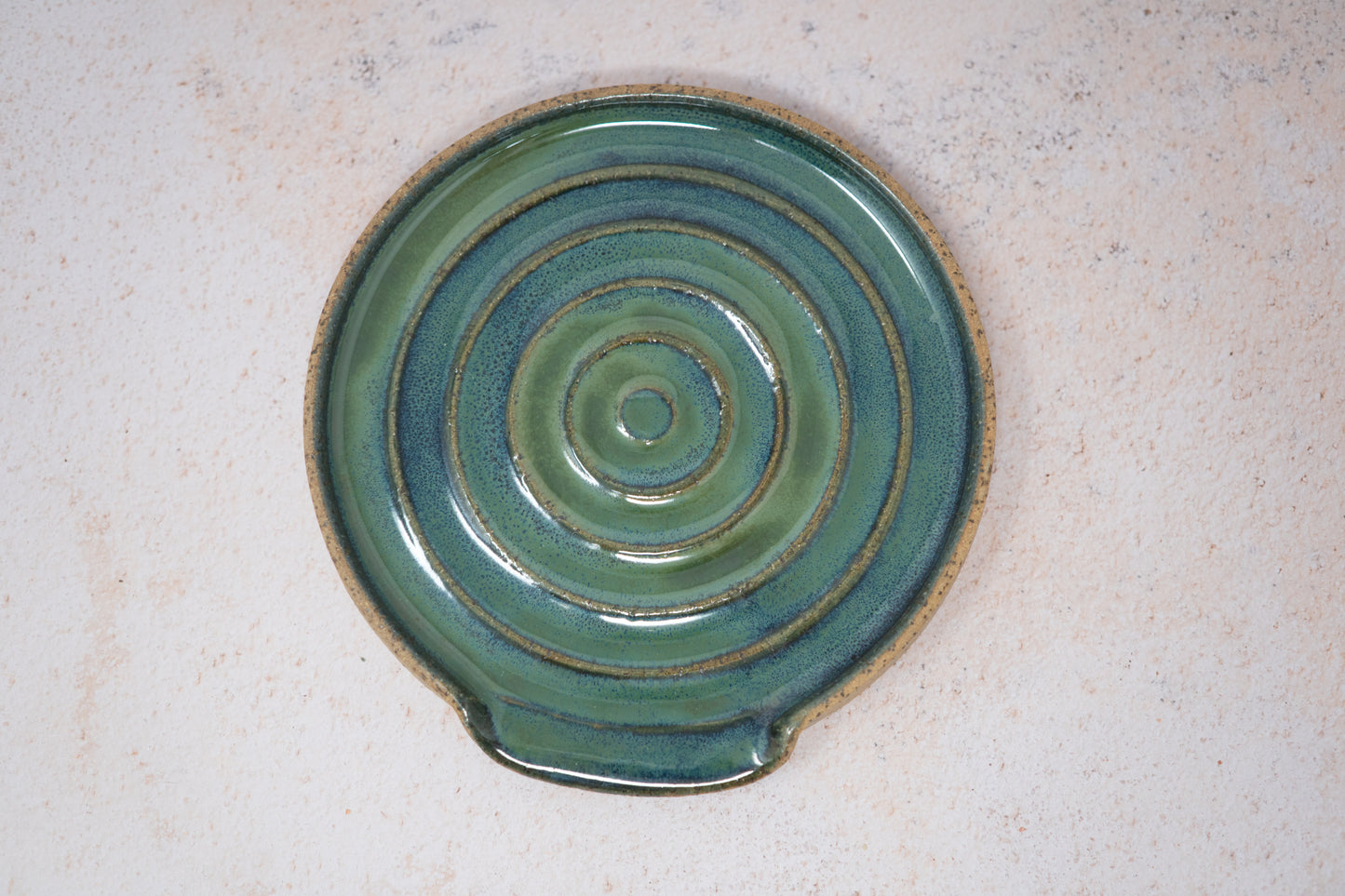 Blue green spoon rest