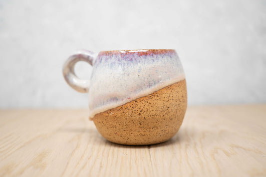 Pink and white mug