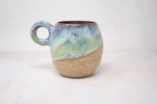 Purple, green and blue mug