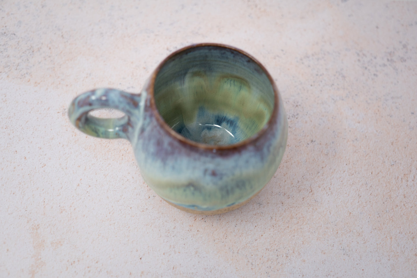Purple, green and blue mug