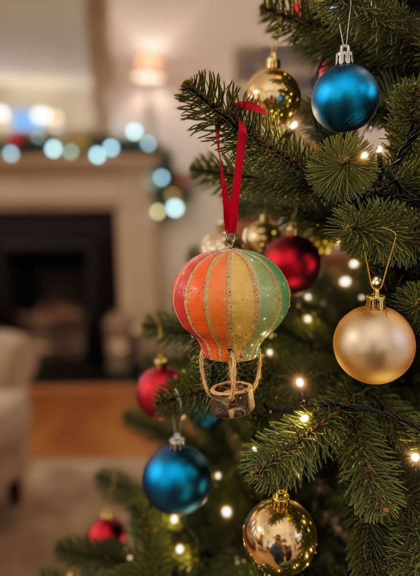 Multicoloured hot air balloon