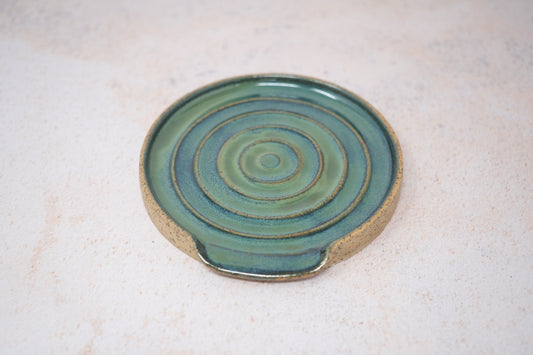 Blue green spoon rest